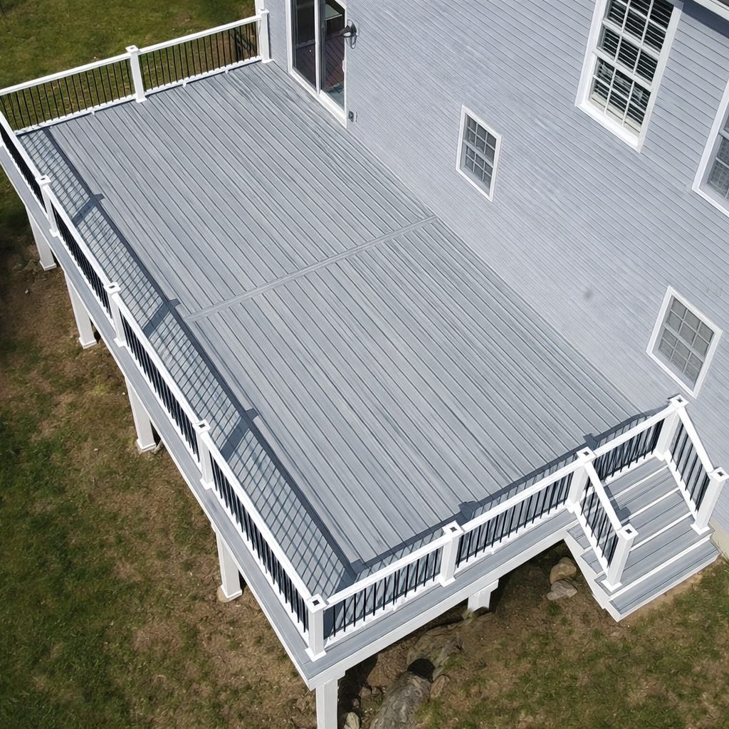 Custom deck construction built for New Hampshire weather and structural requirements